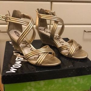 SZ 6.5 Sam Edelman ‘Sloan’ Gold Sandals